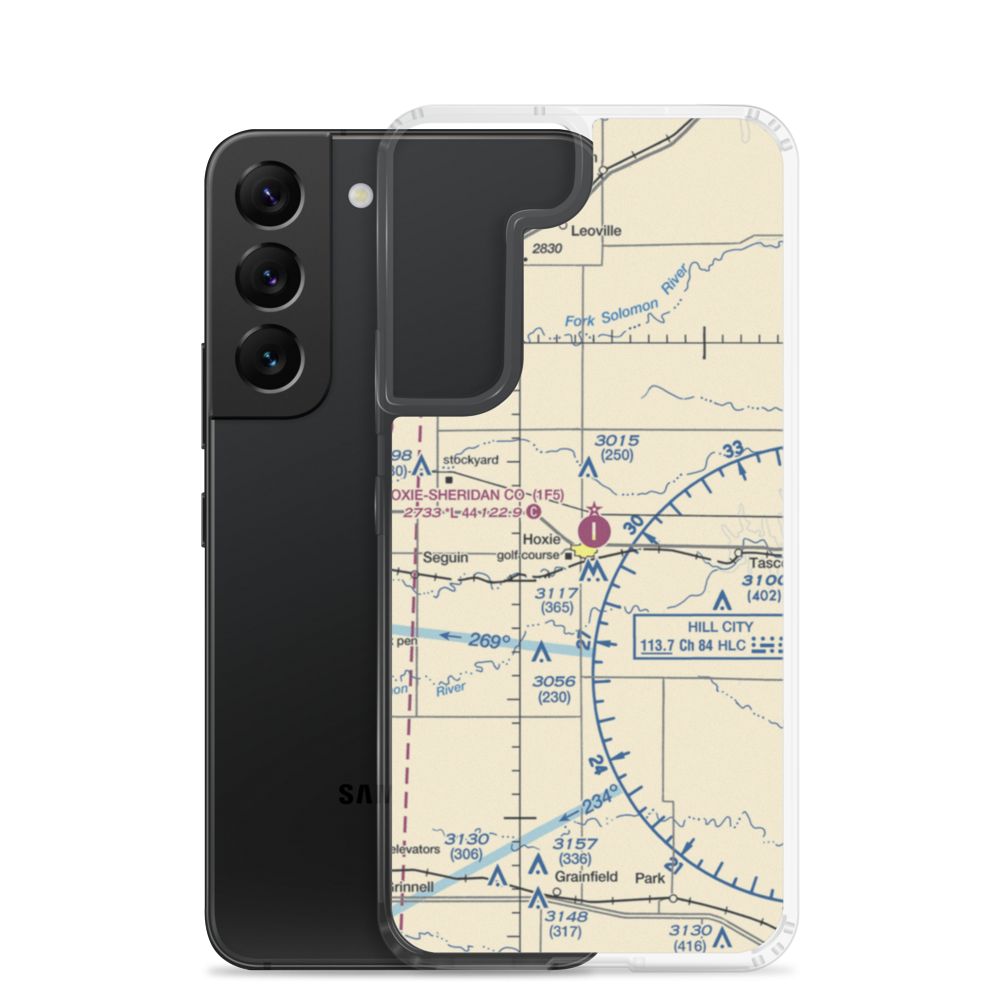 Hoxie-Sheridan County Airport (1F5) VFR Sectional Samsung Case Samsung Galaxy S22 model shown