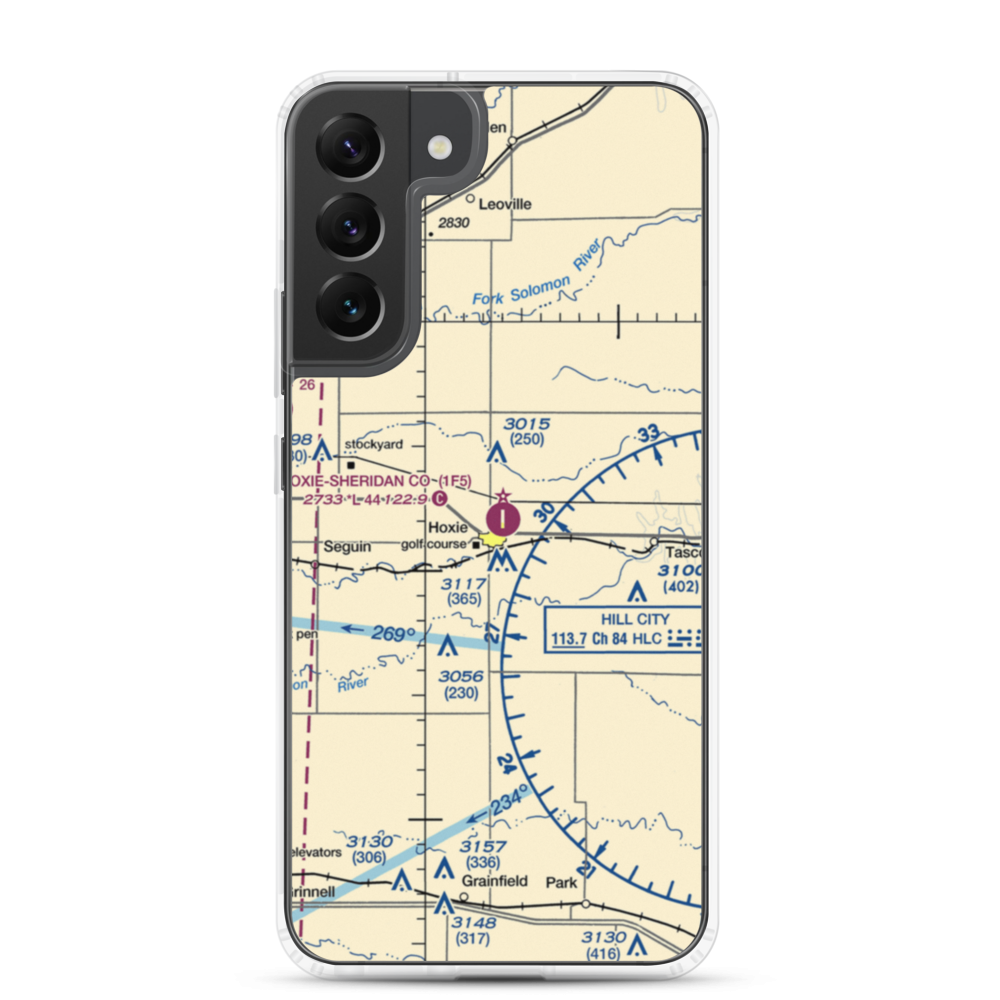 Hoxie-Sheridan County Airport (1F5) VFR Sectional Samsung Case Samsung Galaxy S22 Plus model shown