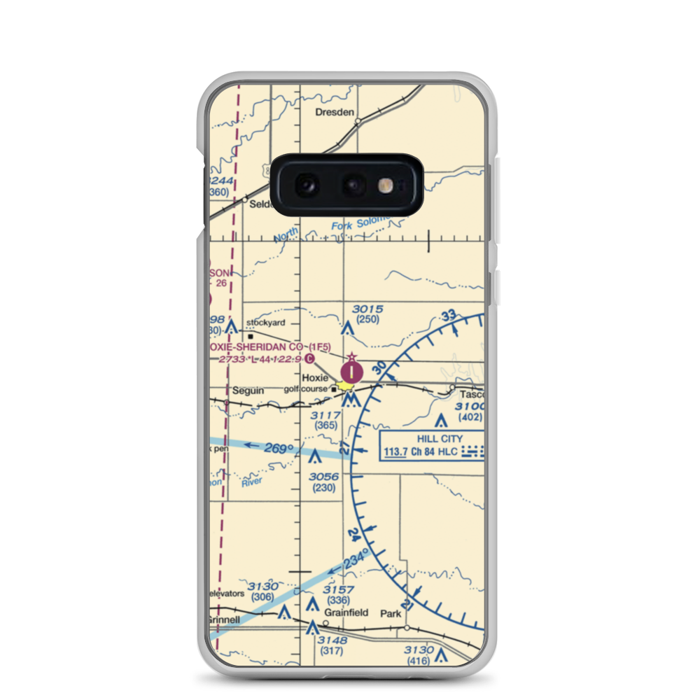 Hoxie-Sheridan County Airport (1F5) VFR Sectional Samsung Case Samsung Galaxy S10e model shown