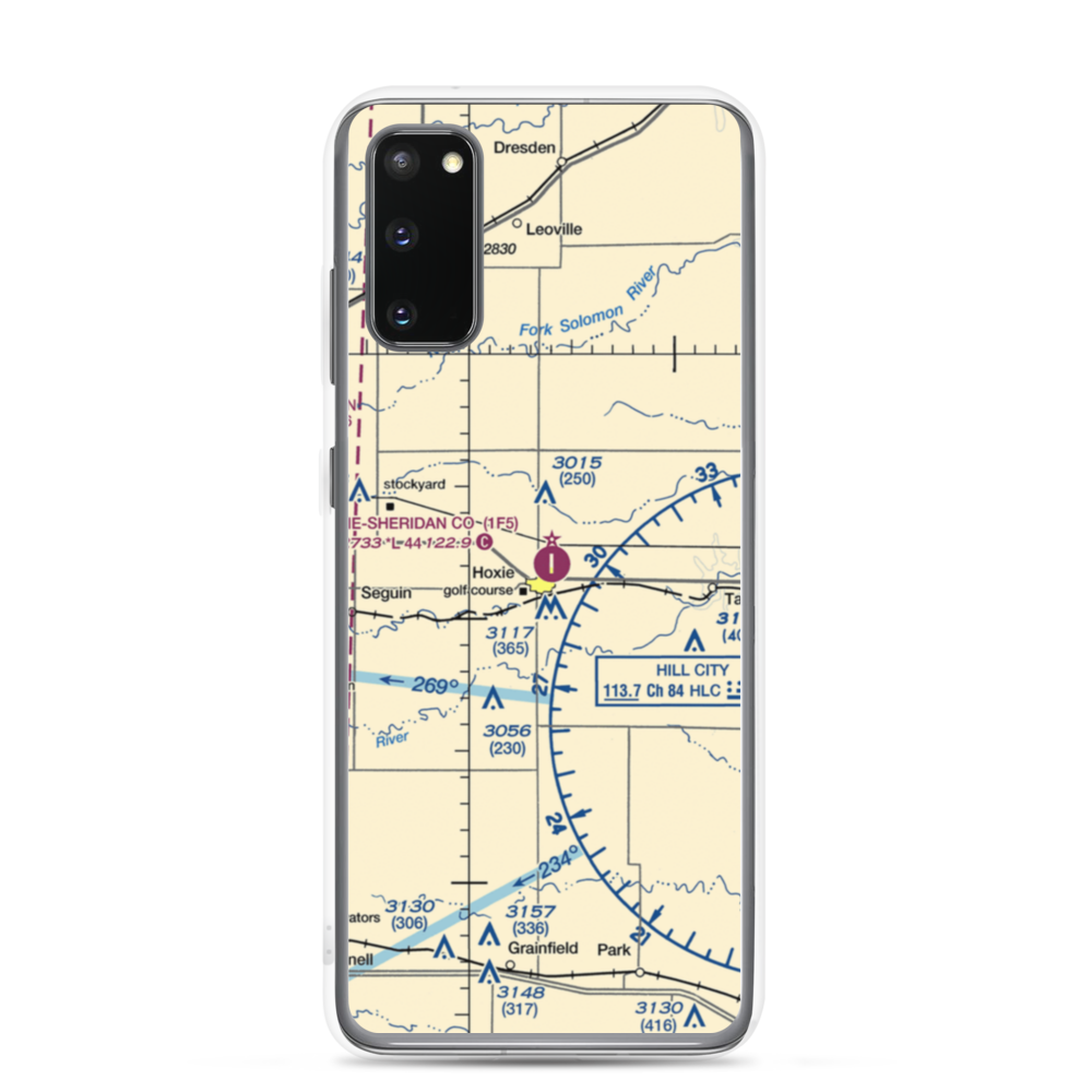 Hoxie-Sheridan County Airport (1F5) VFR Sectional Samsung Case Samsung Galaxy S20 model shown