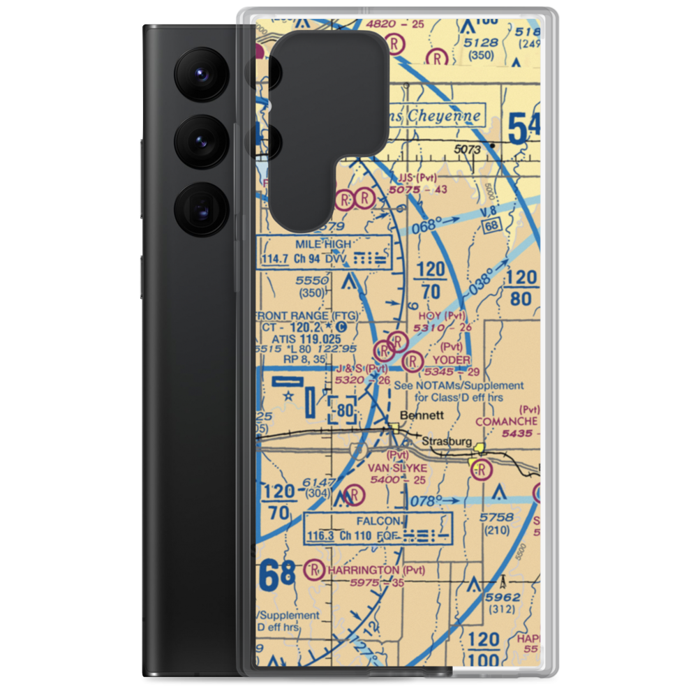 Hoy Airstrip (76CO) VFR Sectional Samsung Case Samsung Galaxy S22 Ultra model shown