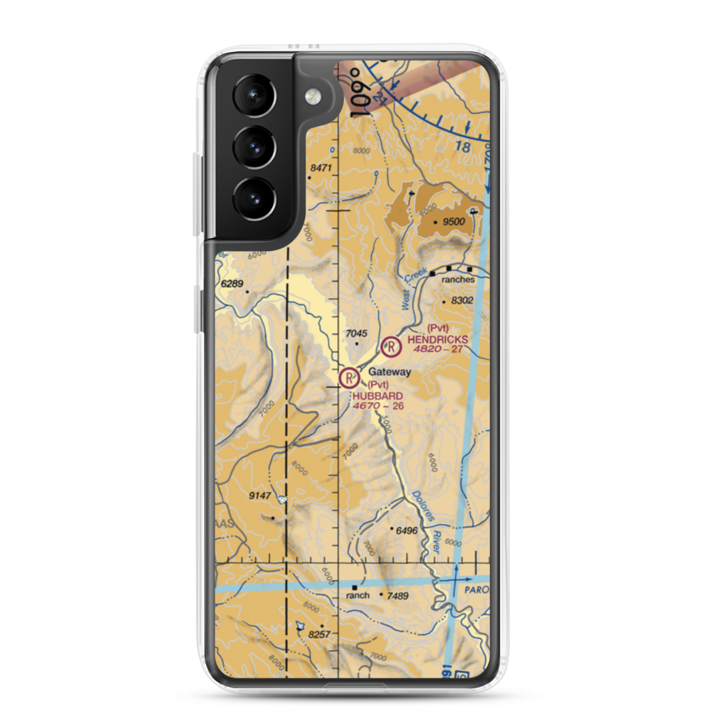 Hubbard Airport (9CO3) VFR Sectional Samsung Case Samsung Galaxy S21 Plus model shown