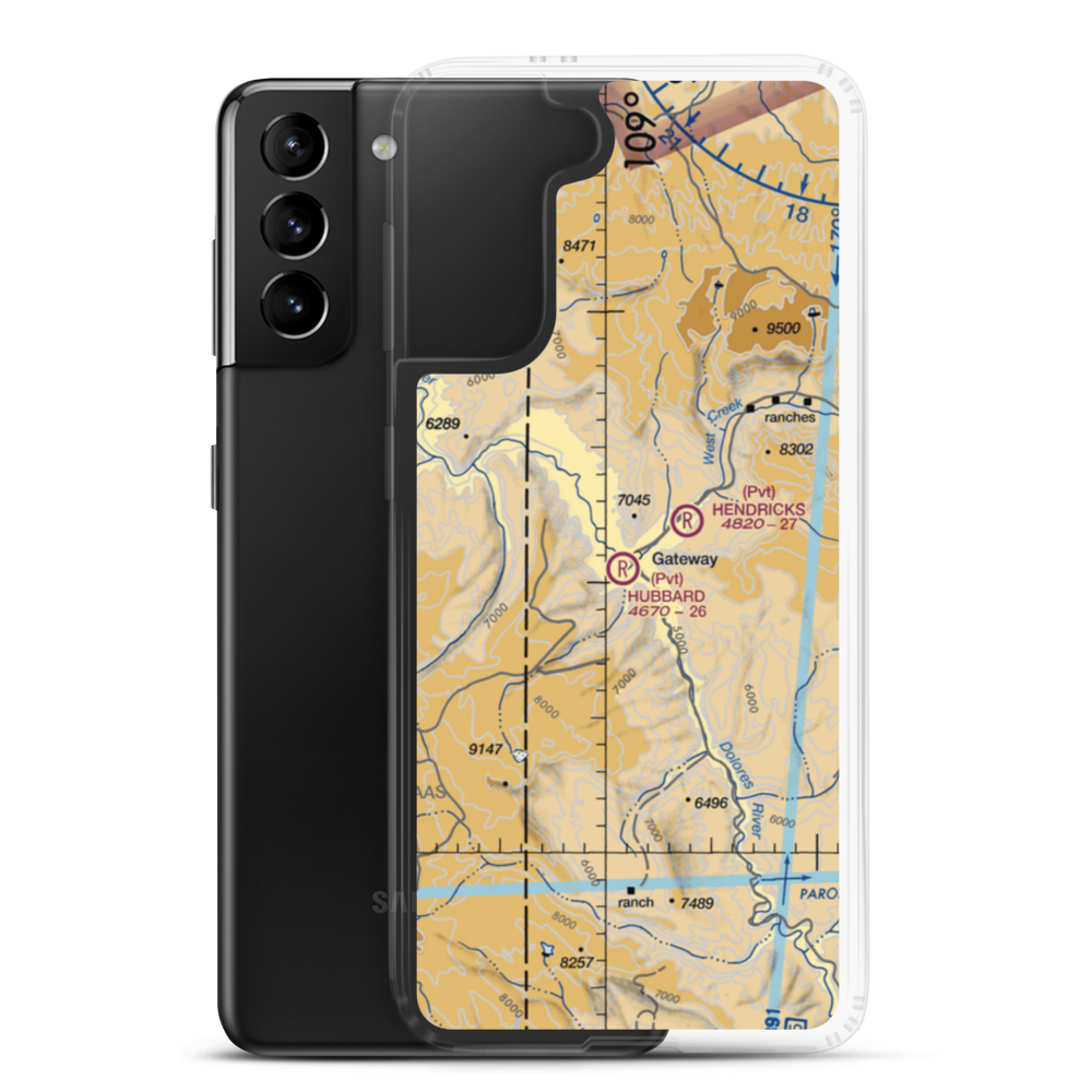Hubbard Airport (9CO3) VFR Sectional Samsung Case Samsung Galaxy S21 Plus model shown