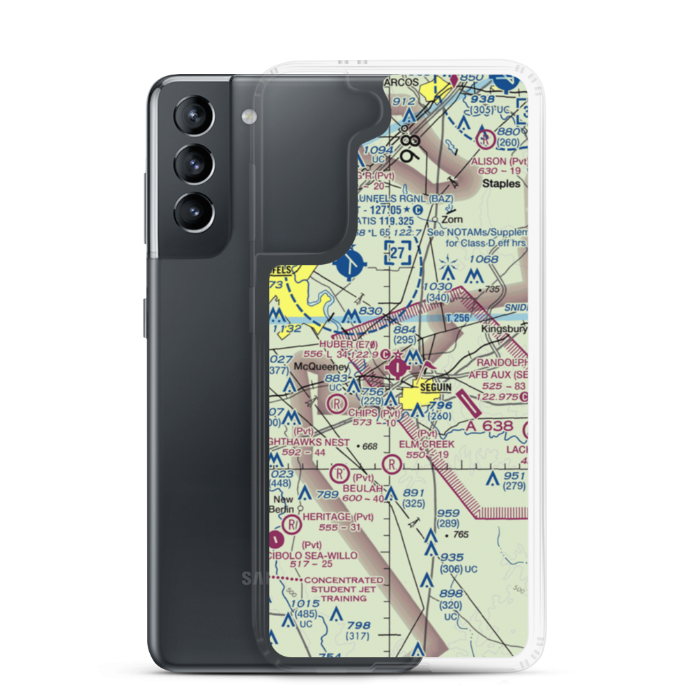 Huber Airpark Civic Club Llc Airport (E70) VFR Sectional Samsung Case Samsung Galaxy S21 model shown