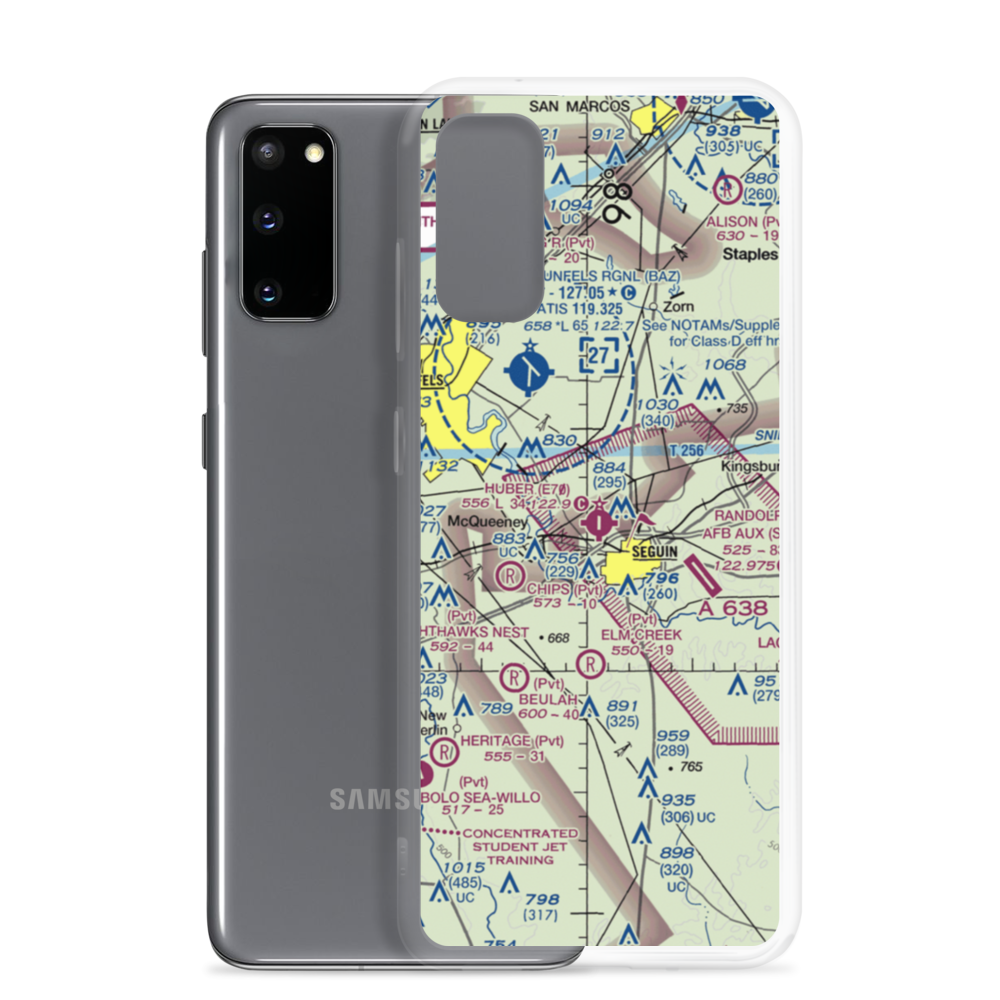 Huber Airpark Civic Club Llc Airport (E70) VFR Sectional Samsung Case Samsung Galaxy S20 model shown