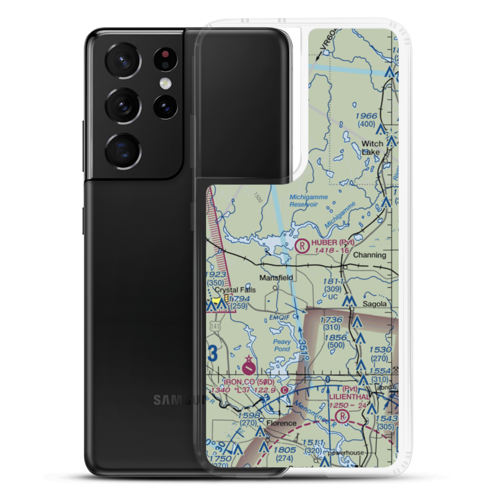 Huber Airport (39MI) VFR Sectional Samsung Case Samsung Galaxy S21 Ultra model shown