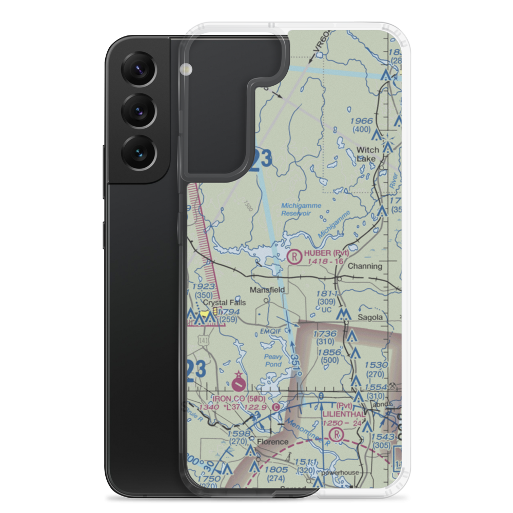 Huber Airport (39MI) VFR Sectional Samsung Case Samsung Galaxy S22 Plus model shown