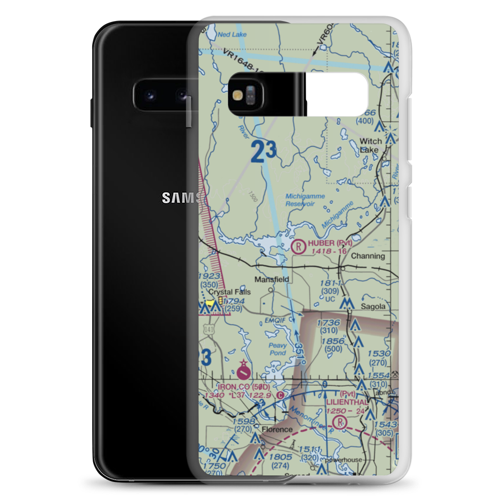 Huber Airport (39MI) VFR Sectional Samsung Case Samsung Galaxy S10+ model shown