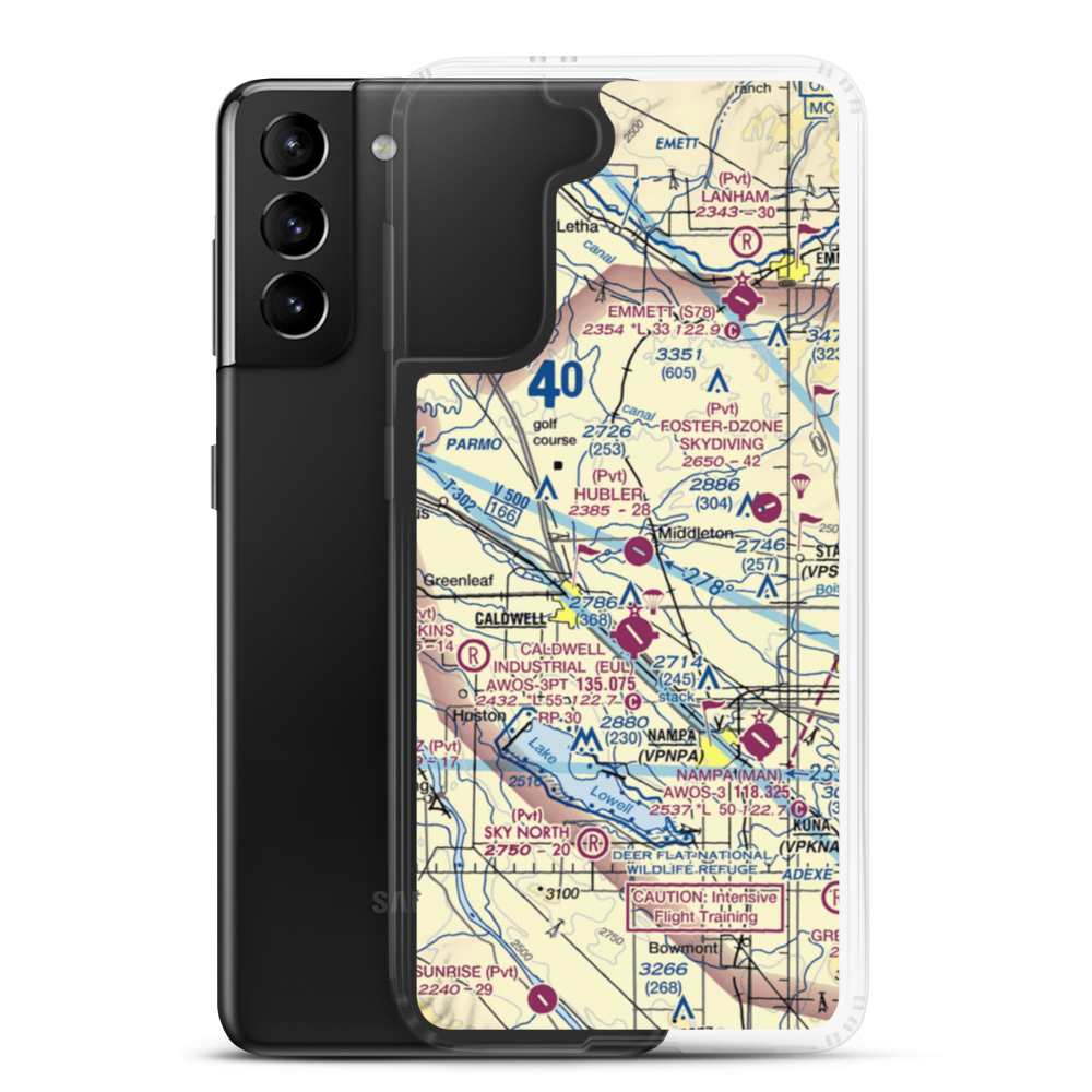 Hubler Field (ID00) VFR Sectional Samsung Case Samsung Galaxy S21 Plus model shown