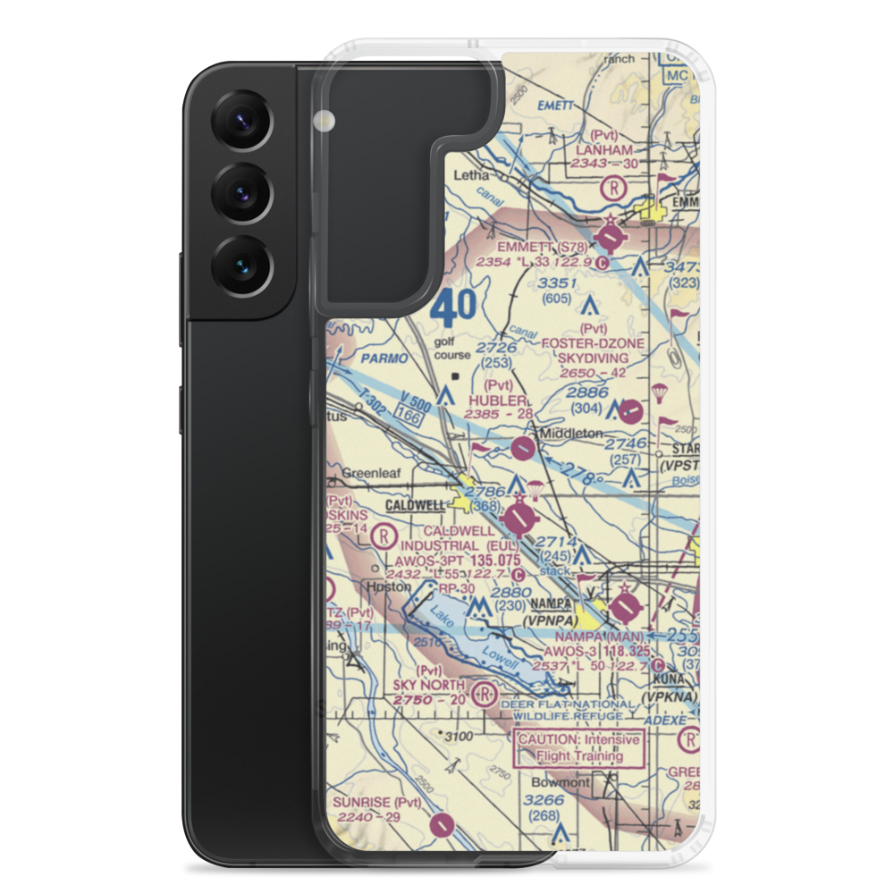 Hubler Field (ID00) VFR Sectional Samsung Case Samsung Galaxy S22 Plus model shown
