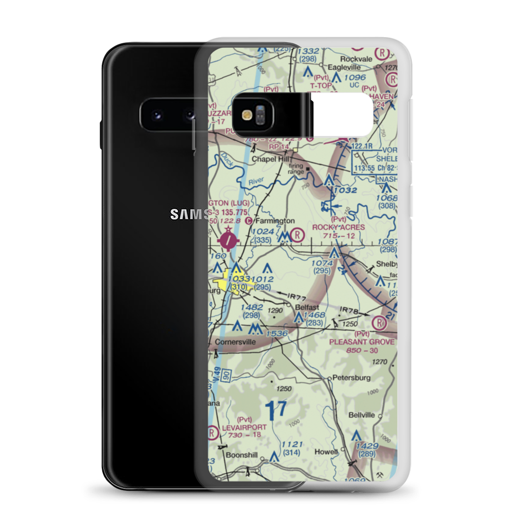 Hudgin Air Airport (TN12) VFR Sectional Samsung Case Samsung Galaxy S10 model shown