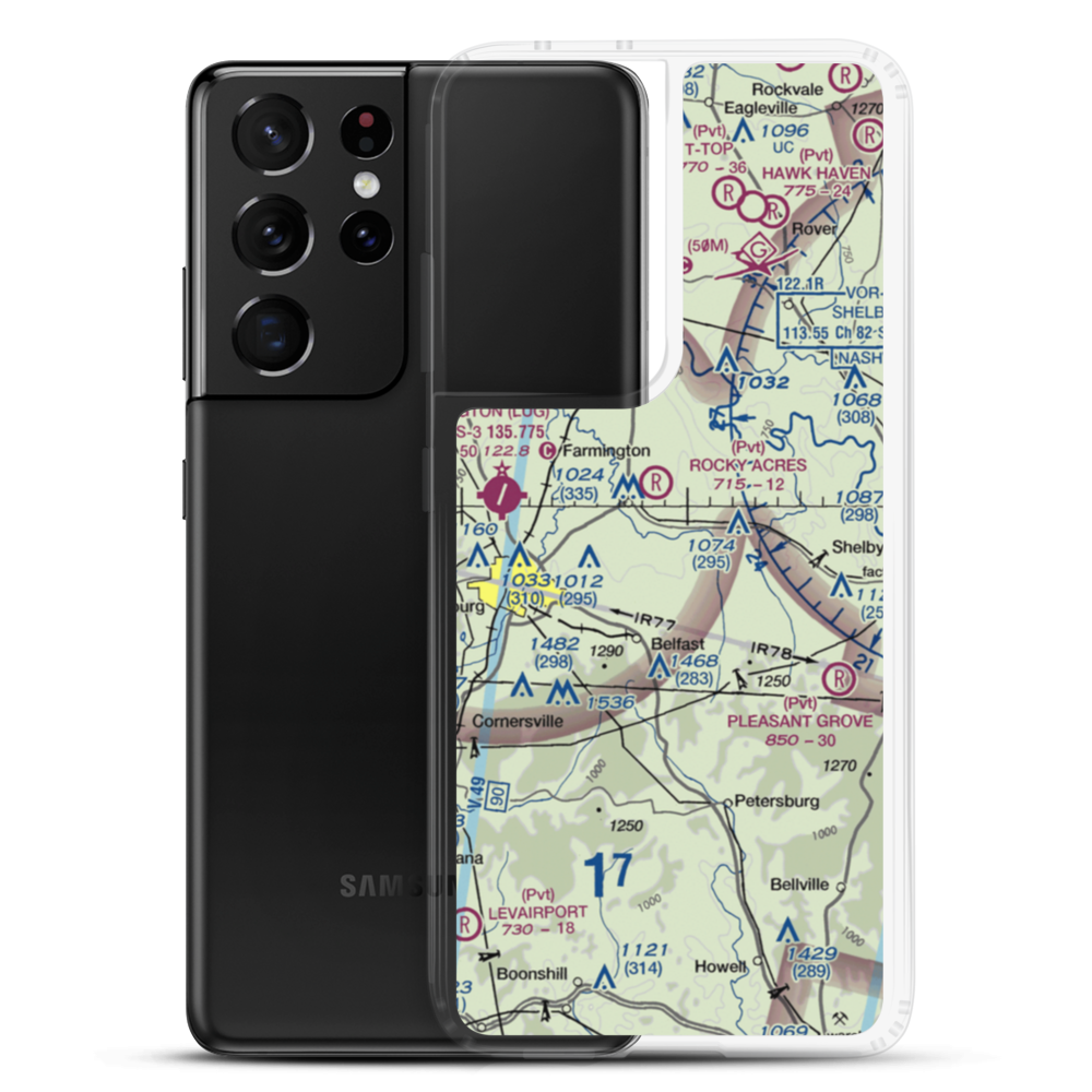Hudgin Air Airport (TN12) VFR Sectional Samsung Case Samsung Galaxy S21 Ultra model shown