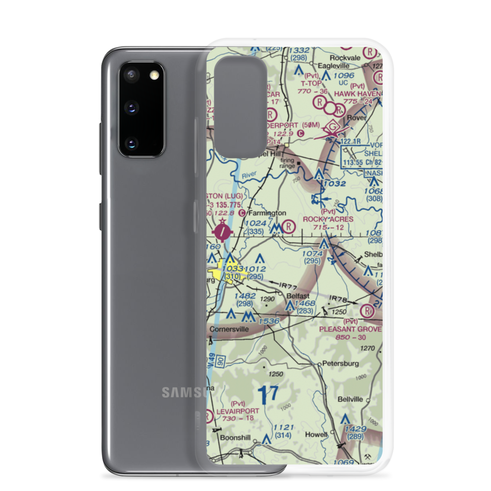 Hudgin Air Airport (TN12) VFR Sectional Samsung Case Samsung Galaxy S20 model shown