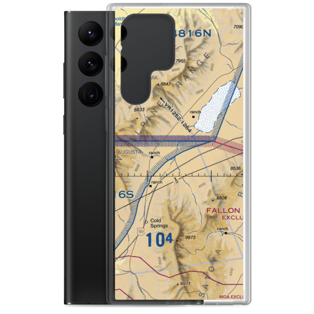 Hudson Airport (NV35) VFR Sectional Samsung Case Samsung Galaxy S22 Ultra model shown