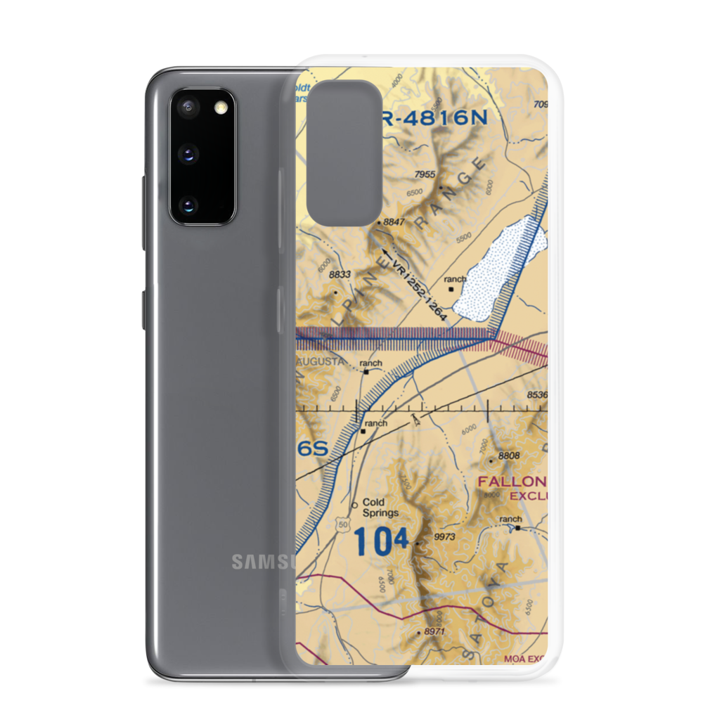 Hudson Airport (NV35) VFR Sectional Samsung Case Samsung Galaxy S20 model shown