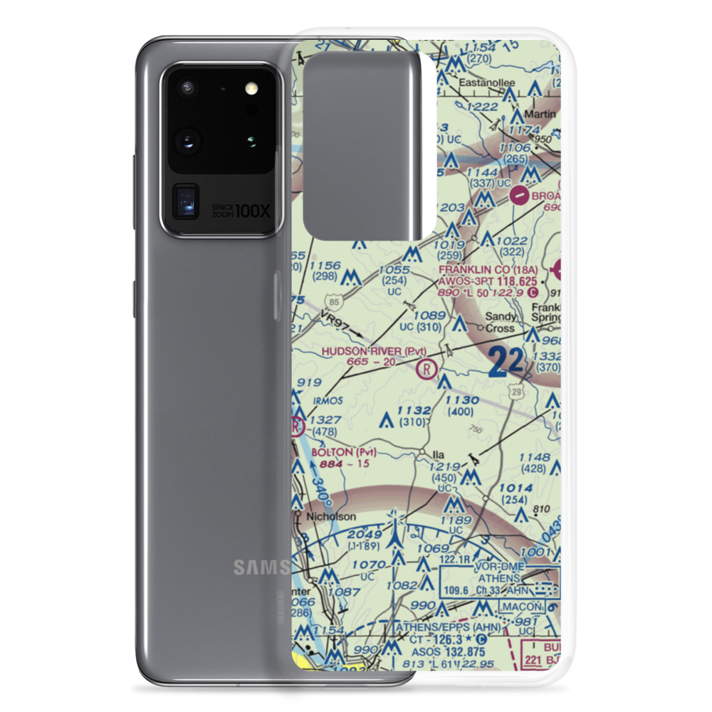 Hudson River Landing Airport (33GA) VFR Sectional Samsung Case Samsung Galaxy S20 Ultra model shown