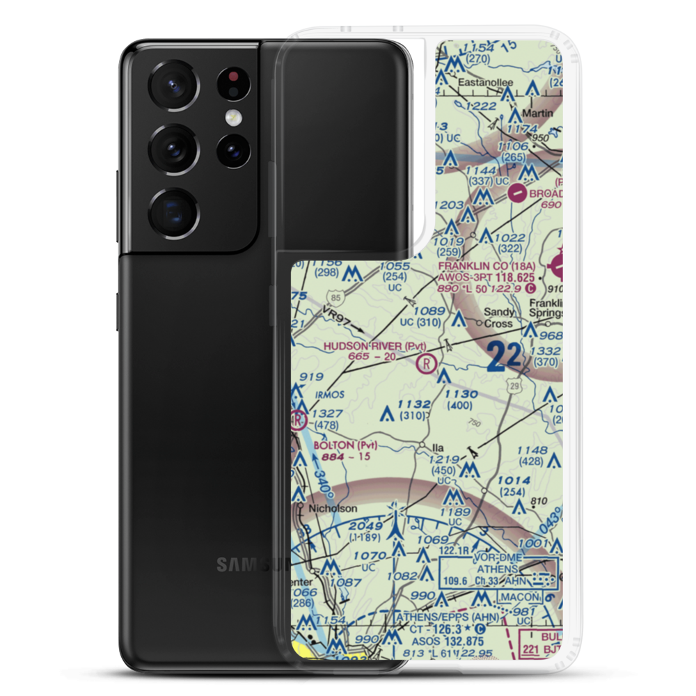Hudson River Landing Airport (33GA) VFR Sectional Samsung Case Samsung Galaxy S21 Ultra model shown
