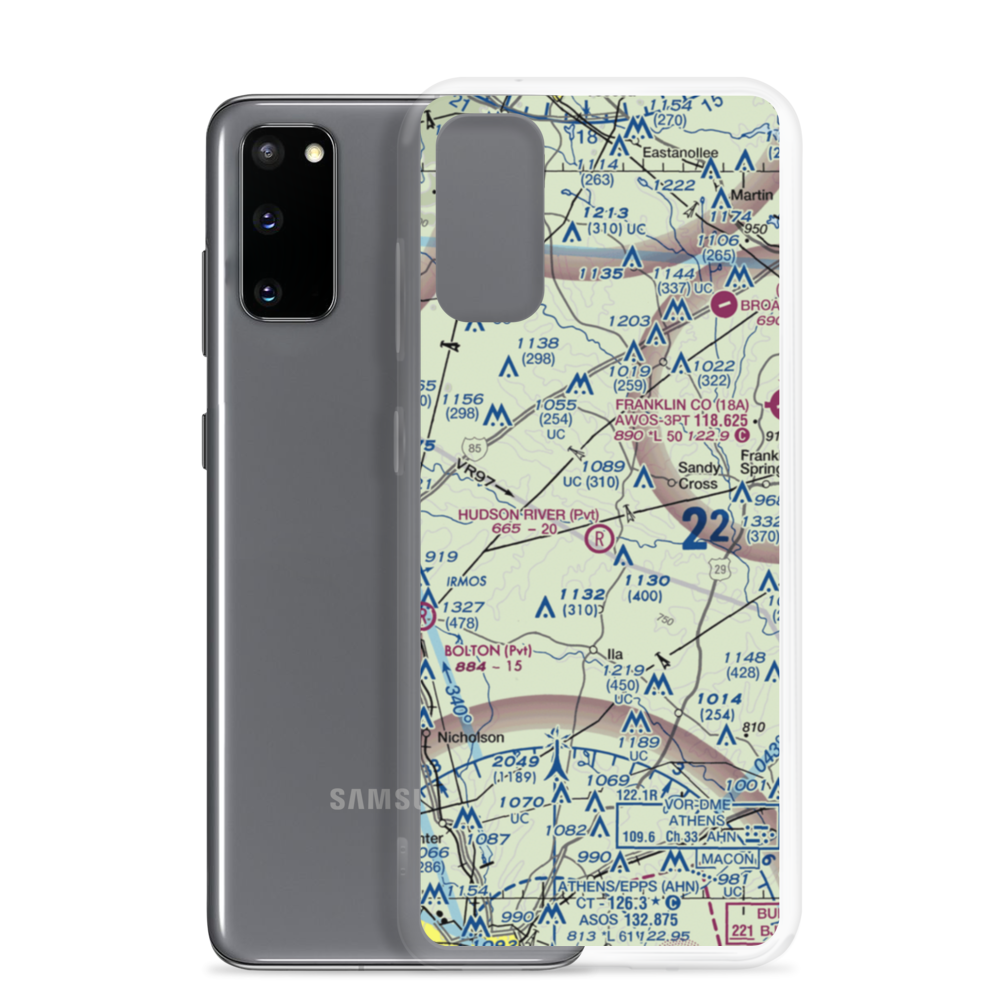 Hudson River Landing Airport (33GA) VFR Sectional Samsung Case Samsung Galaxy S20 model shown