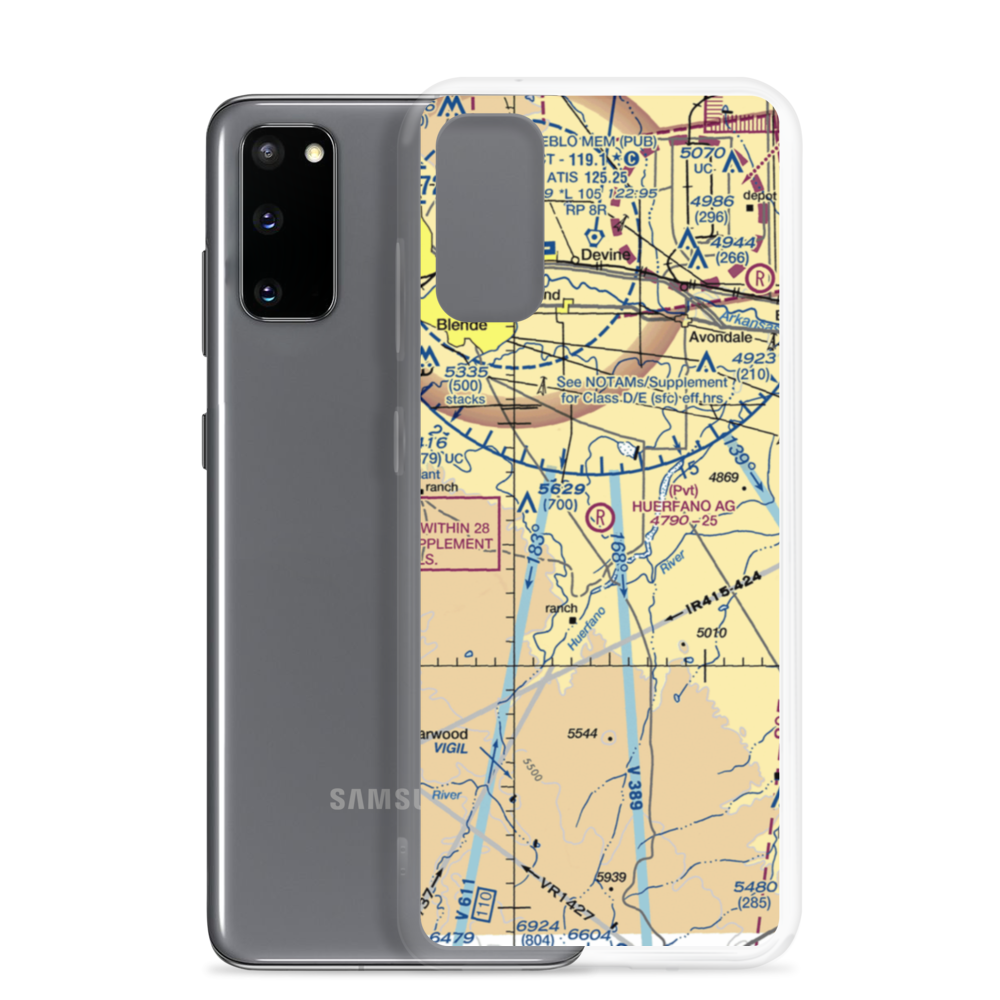 Huerfano Agricultural Airport (46CO) VFR Sectional Samsung Case Samsung Galaxy S20 model shown
