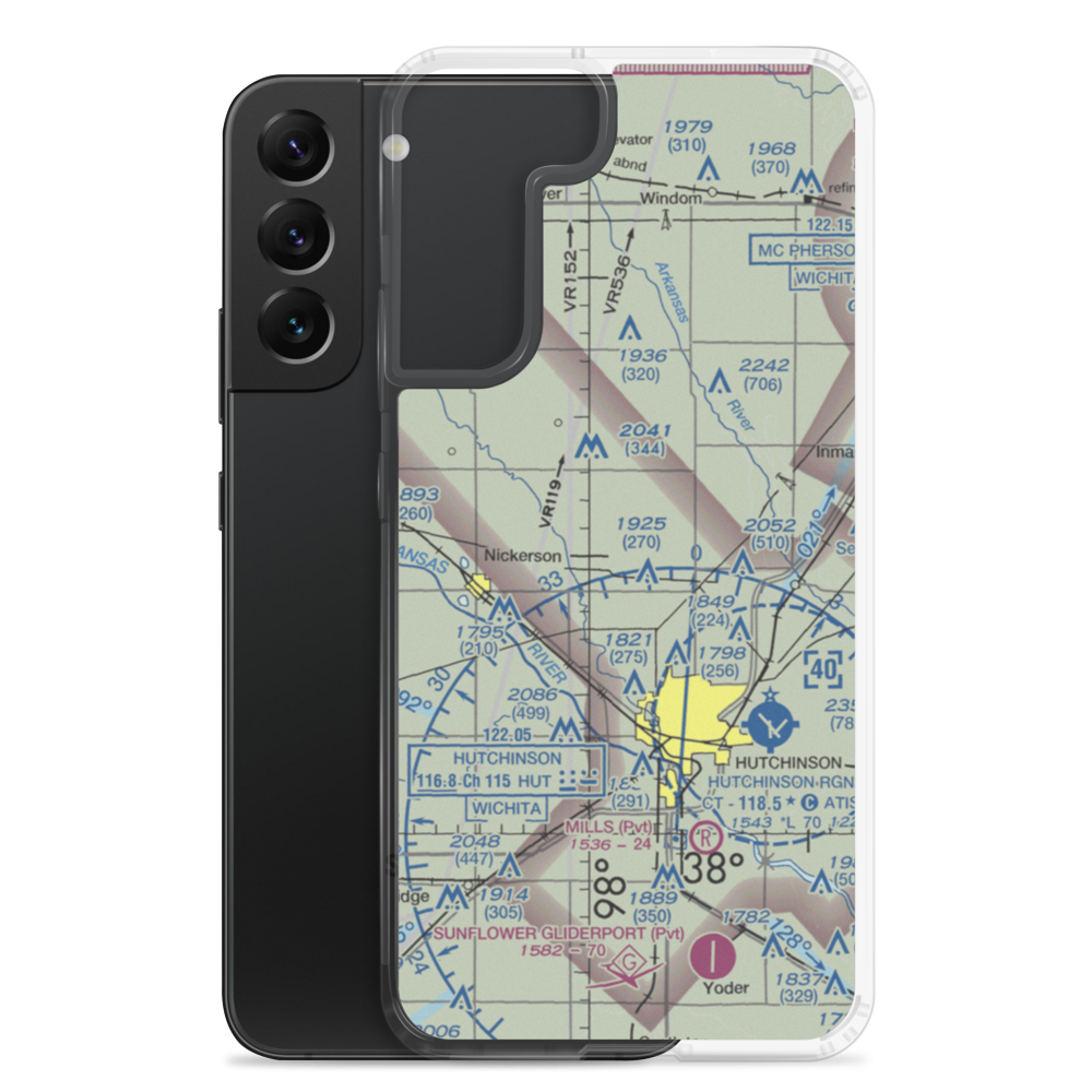 Huey Airport (1KS0) VFR Sectional Samsung Case Samsung Galaxy S22 Plus model shown