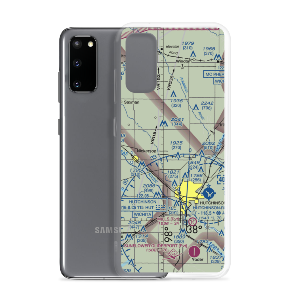 Huey Airport (1KS0) VFR Sectional Samsung Case Samsung Galaxy S20 model shown