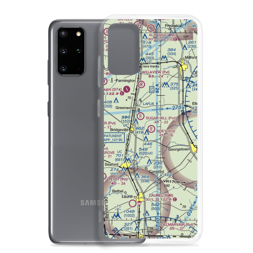 Huey Airport (DE14) VFR Sectional Samsung Case Samsung Galaxy S20 Plus model shown