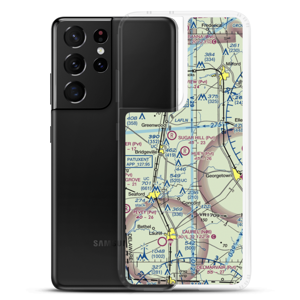 Huey Airport (DE14) VFR Sectional Samsung Case Samsung Galaxy S21 Ultra model shown