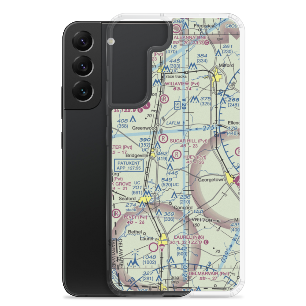 Huey Airport (DE14) VFR Sectional Samsung Case Samsung Galaxy S22 Plus model shown