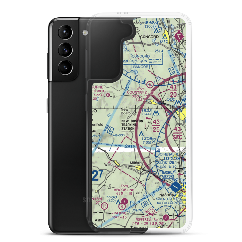 Huff Memorial Airport (NH60) VFR Sectional Samsung Case Samsung Galaxy S21 Plus model shown