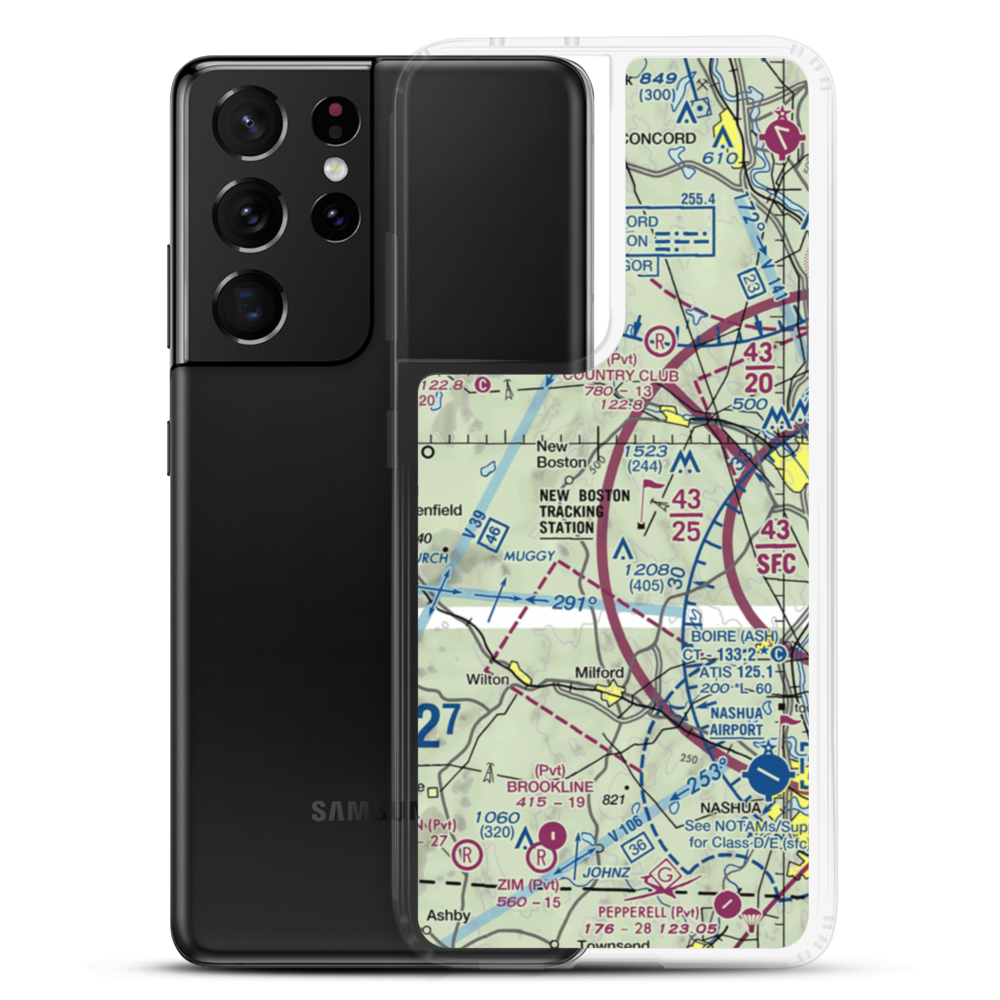 Huff Memorial Airport (NH60) VFR Sectional Samsung Case Samsung Galaxy S21 Ultra model shown