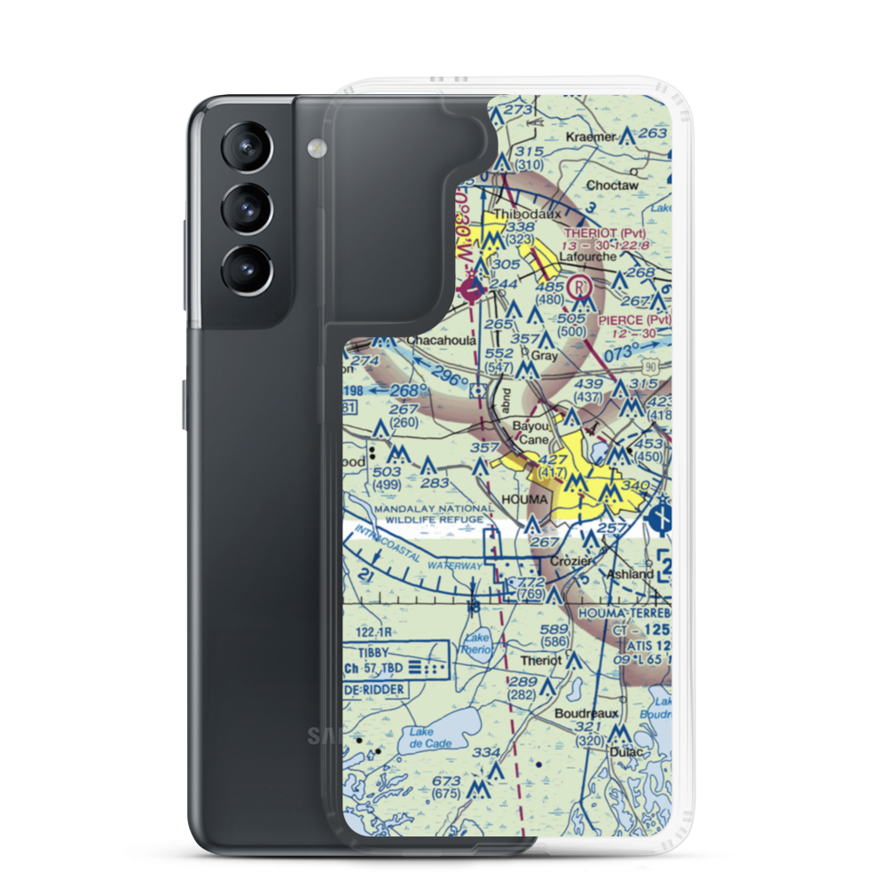 Huffaker Field (LA73) VFR Sectional Samsung Case Samsung Galaxy S21 model shown