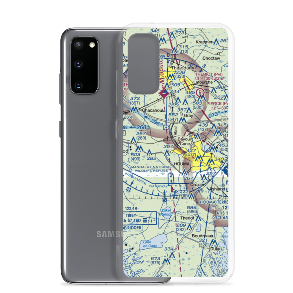 Huffaker Field (LA73) VFR Sectional Samsung Case Samsung Galaxy S20 model shown