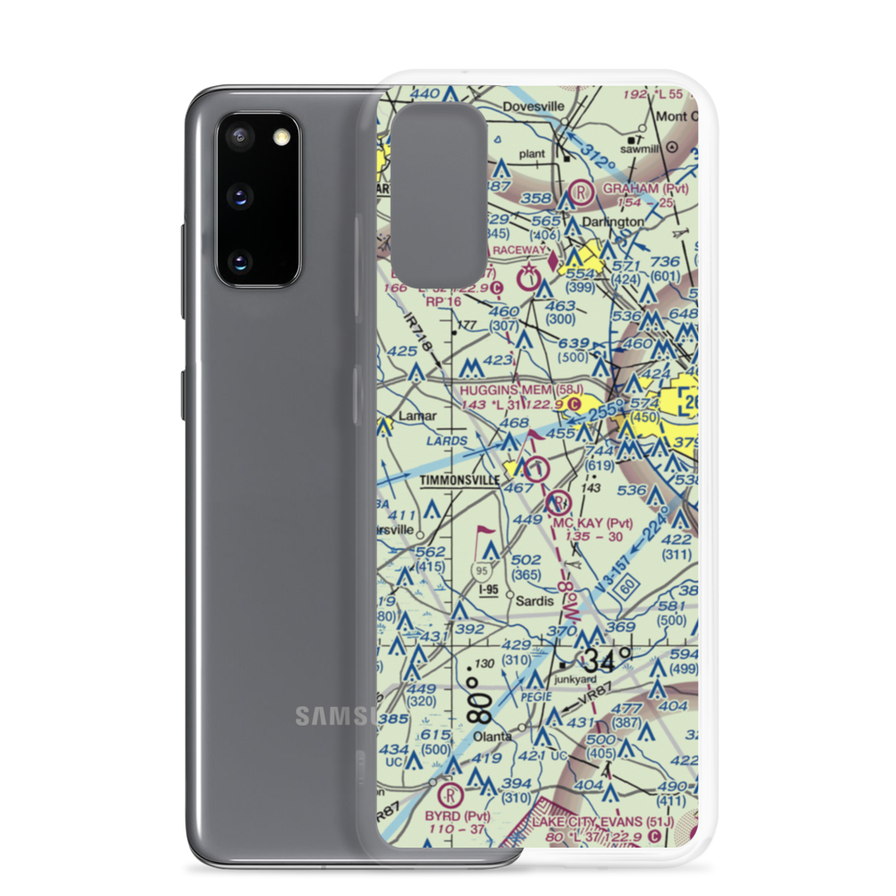 Huggins Memorial Airport (58J) VFR Sectional Samsung Case Samsung Galaxy S20 model shown