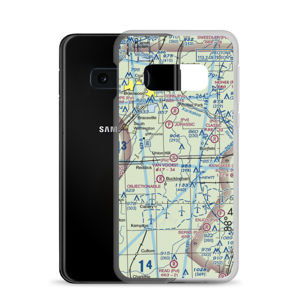 Hugh Van Voorst Airport (5LL8) VFR Sectional Samsung Case Samsung Galaxy S10e model shown