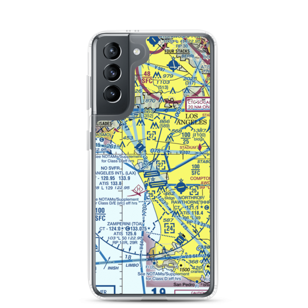 Hughes Airport (CVR) VFR Sectional Samsung Case Samsung Galaxy S21 model shown