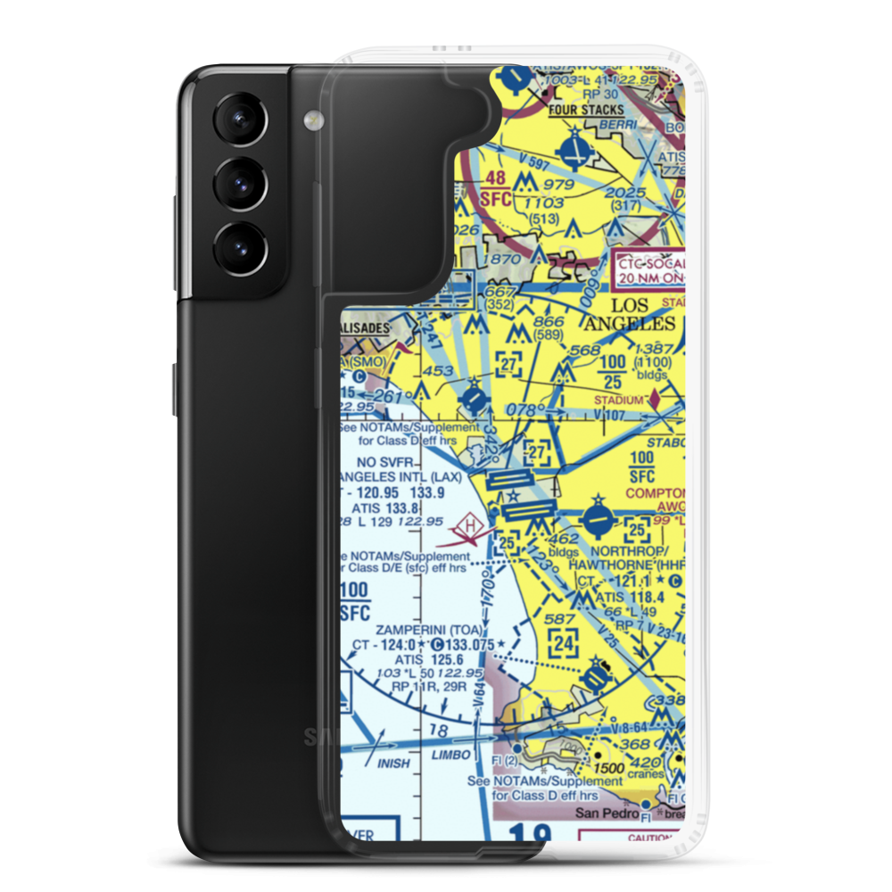 Hughes Airport (CVR) VFR Sectional Samsung Case Samsung Galaxy S21 Plus model shown