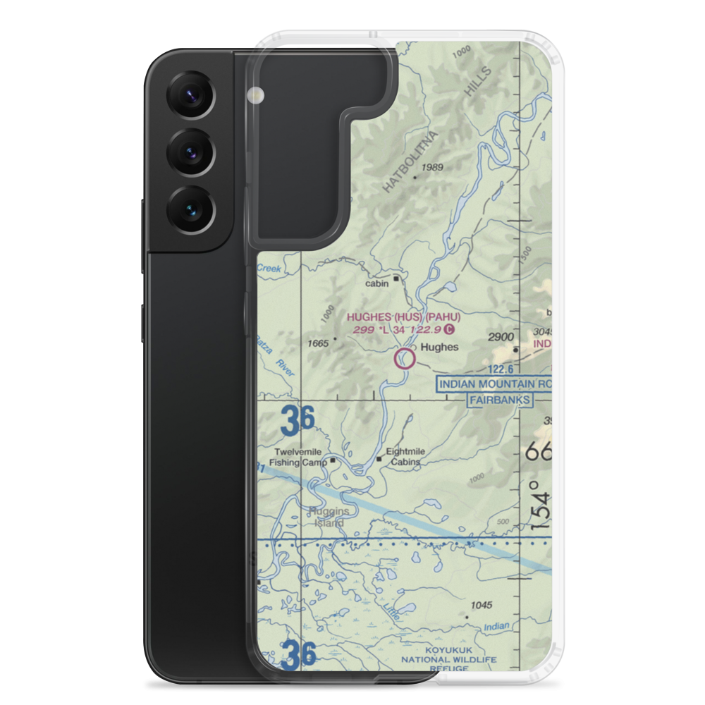 Hughes Airport (HUS) VFR Sectional Samsung Case Samsung Galaxy S22 Plus model shown