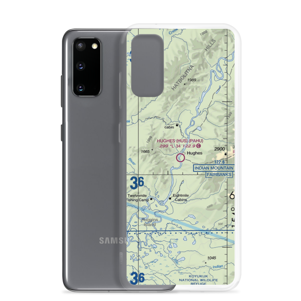 Hughes Airport (HUS) VFR Sectional Samsung Case Samsung Galaxy S20 model shown