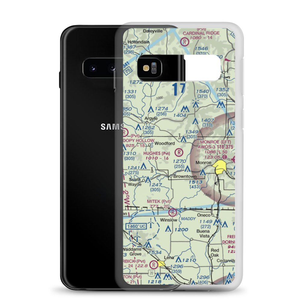 Hughes Airport (WS96) VFR Sectional Samsung Case Samsung Galaxy S10 model shown