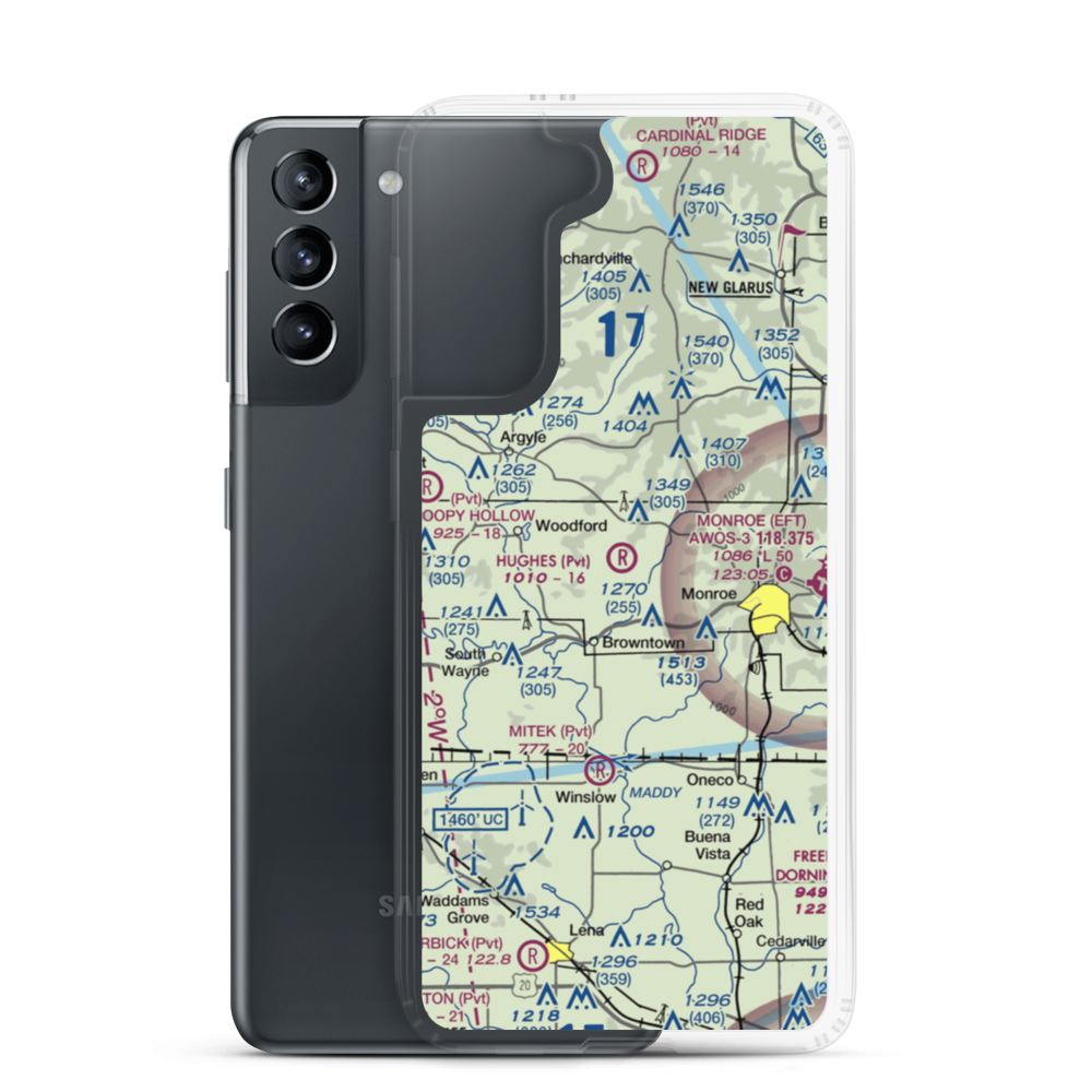 Hughes Airport (WS96) VFR Sectional Samsung Case Samsung Galaxy S21 model shown