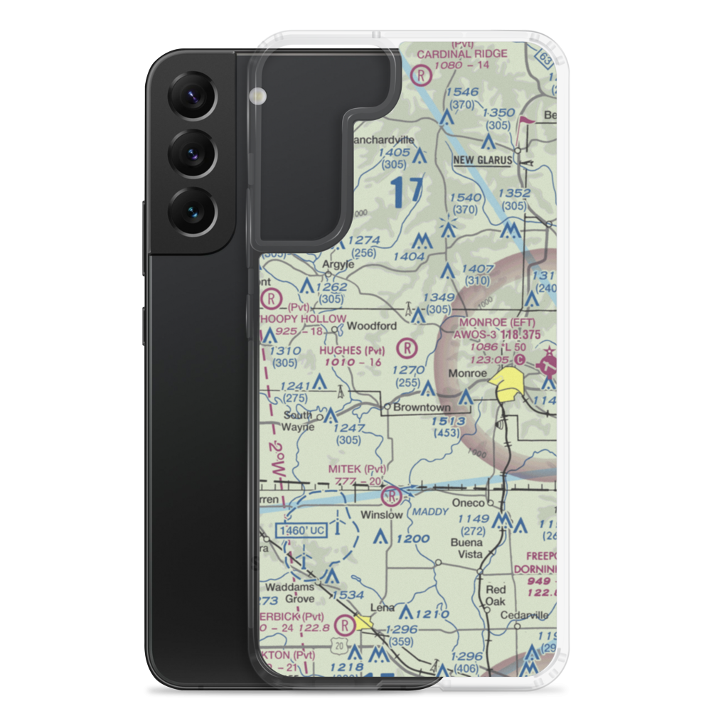 Hughes Airport (WS96) VFR Sectional Samsung Case Samsung Galaxy S22 Plus model shown