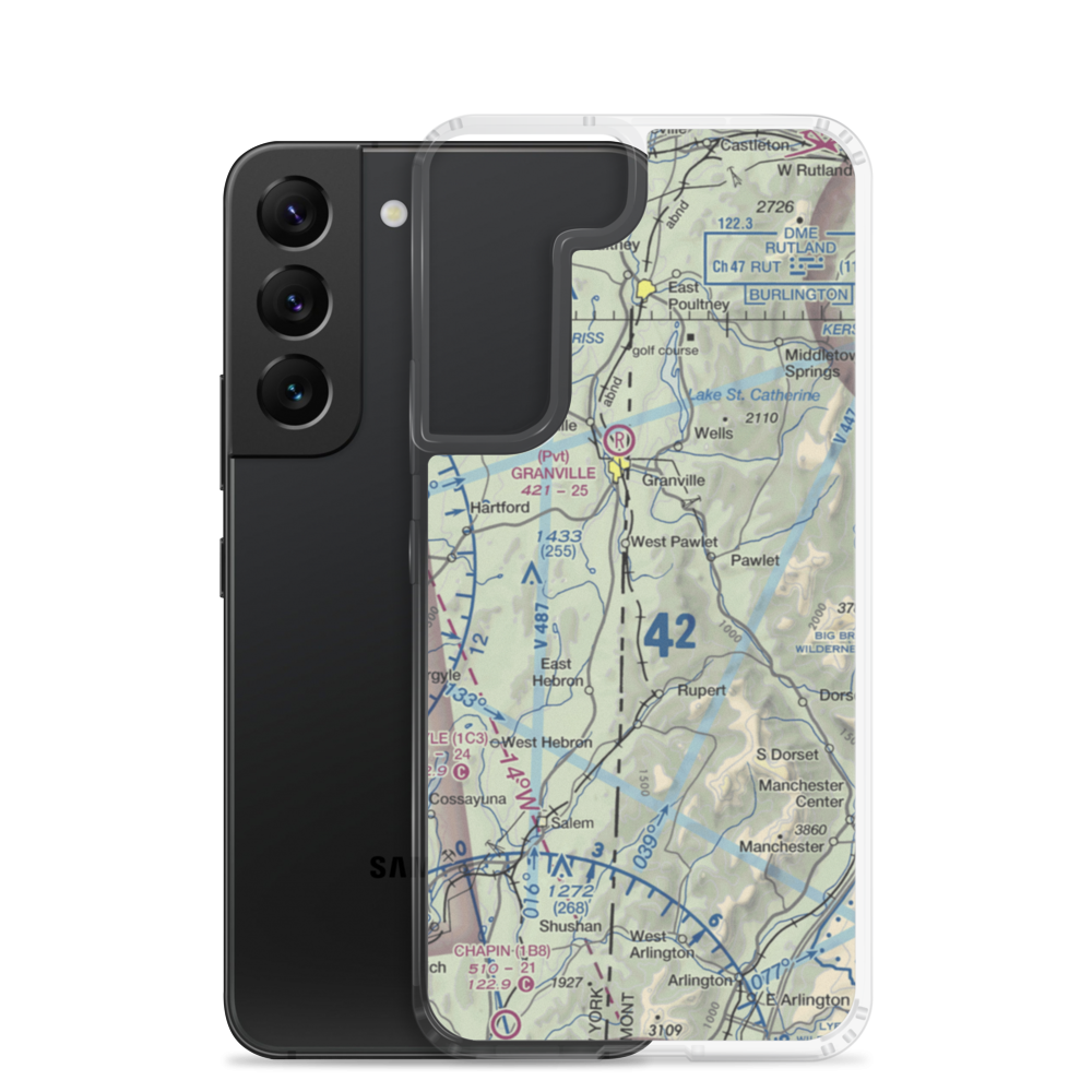 Hulett Landing Strip (VT60) VFR Sectional Samsung Case Samsung Galaxy S22 model shown