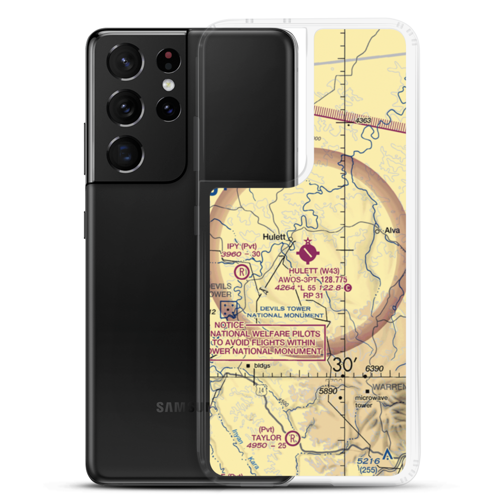 Hulett Municipal Airport (W43) VFR Sectional Samsung Case Samsung Galaxy S21 Ultra model shown