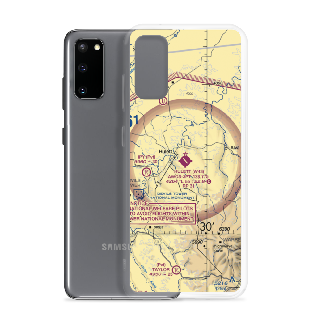 Hulett Municipal Airport (W43) VFR Sectional Samsung Case Samsung Galaxy S20 model shown