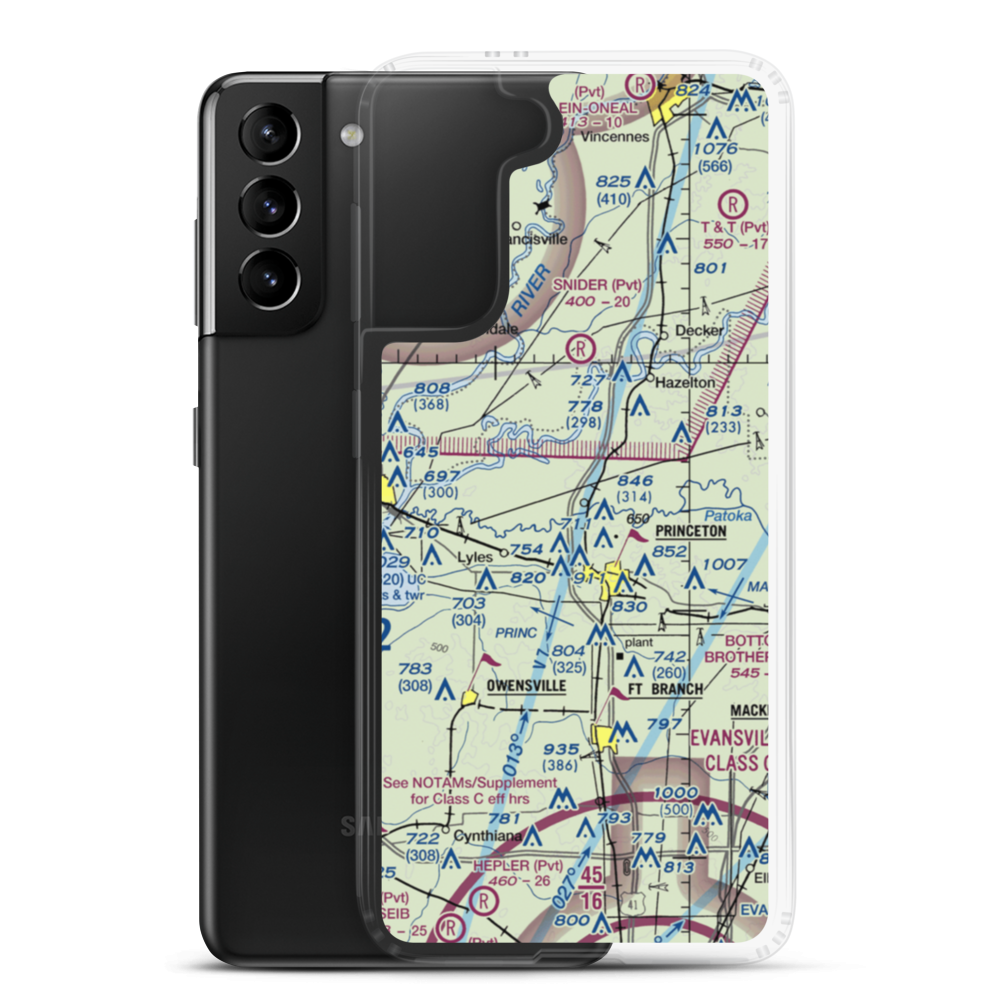 Hull Airport (IN30) VFR Sectional Samsung Case Samsung Galaxy S21 Plus model shown