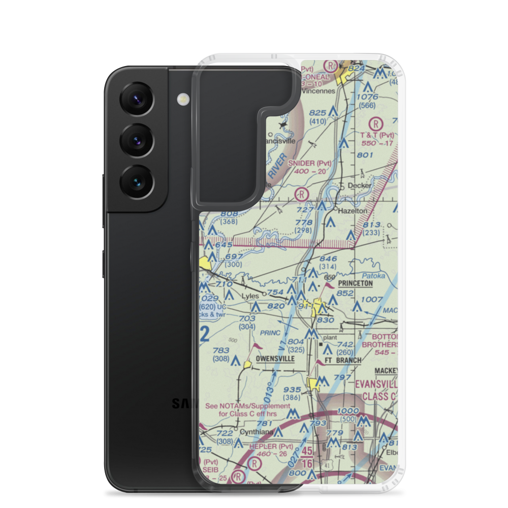 Hull Airport (IN30) VFR Sectional Samsung Case Samsung Galaxy S22 model shown
