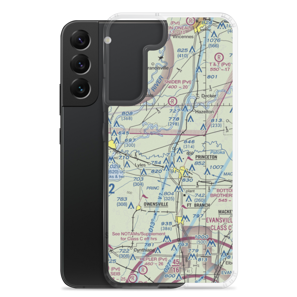 Hull Airport (IN30) VFR Sectional Samsung Case Samsung Galaxy S22 Plus model shown