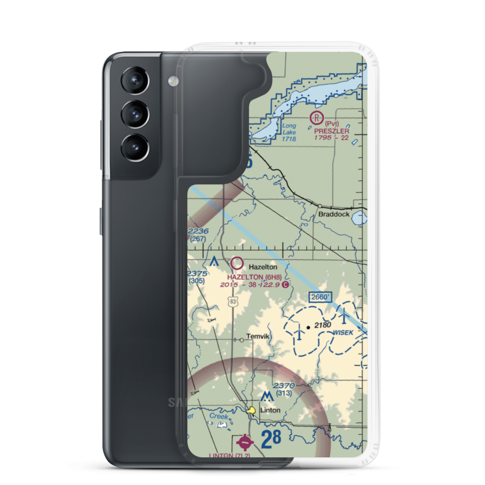 Humann Private Airstrip (ND85) VFR Sectional Samsung Case Samsung Galaxy S21 model shown