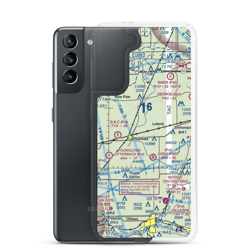 Humm Airport (06IL) VFR Sectional Samsung Case Samsung Galaxy S21 model shown