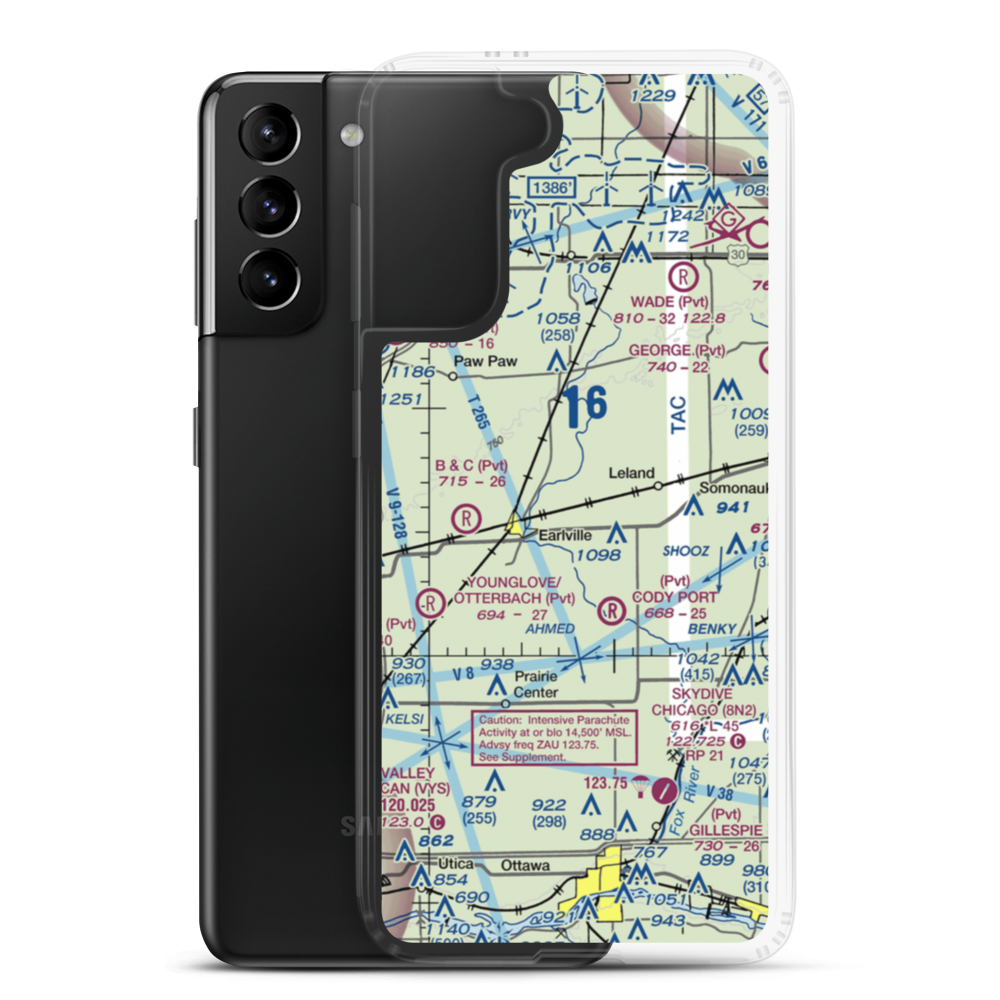 Humm Airport (06IL) VFR Sectional Samsung Case Samsung Galaxy S21 Plus model shown